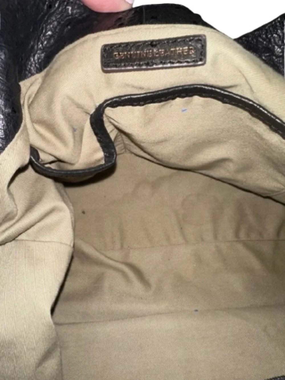 G.I.L.I. Black Ostrich-Embossed ‘Verona’ Hobo with Tassel and Gold Hardware